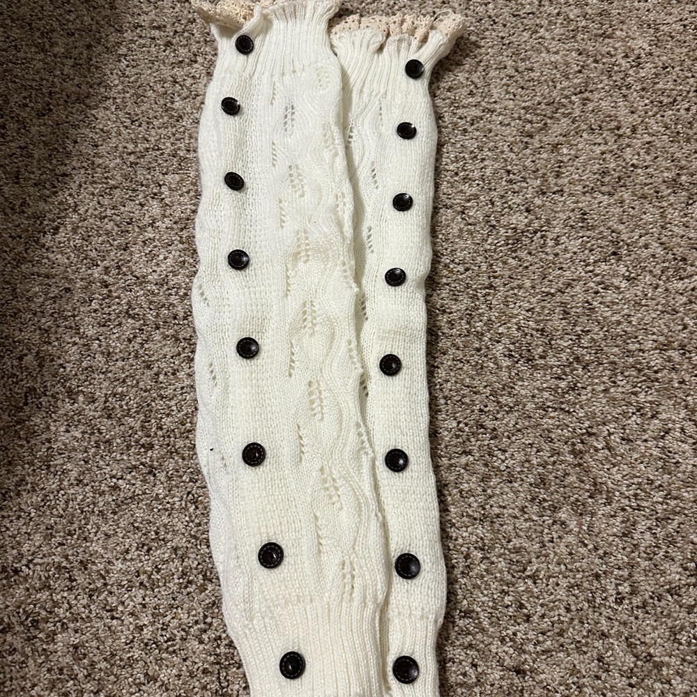 Cream crotchet Boot Socks